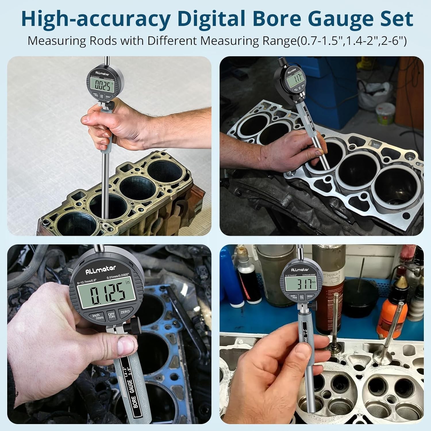 0.0005″ Digital Dial Bore Indicator 0.7″-6″ Engine Internal Cylinder Gauge Tool