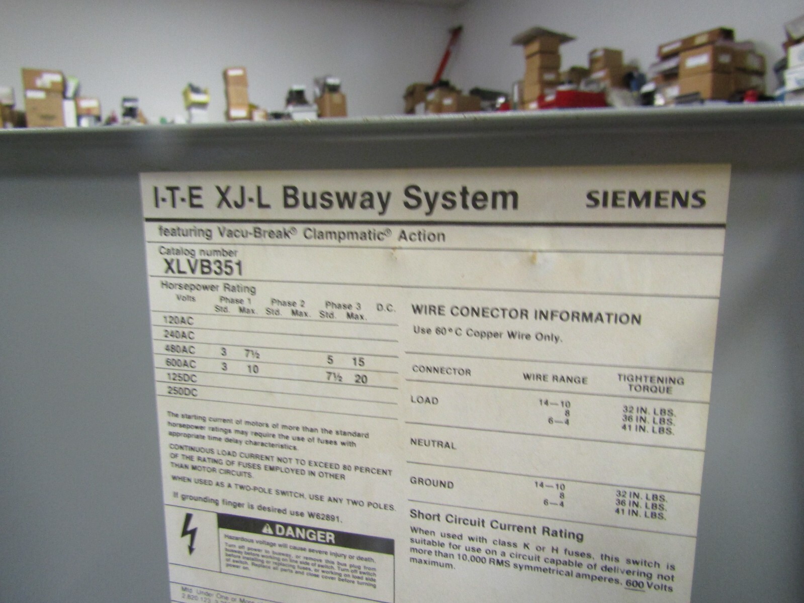 😎 NEW SIEMENS ITE 30 AMP FUSED SWITCH PLUG 600V 3 PHASE 20 HP XLVB351