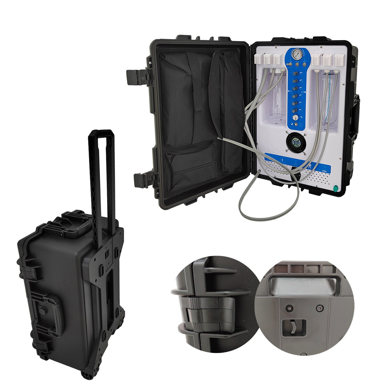 Greeloy Portable Dental Unit with Air Compressor +Curing Light +Scaler Handpiece
