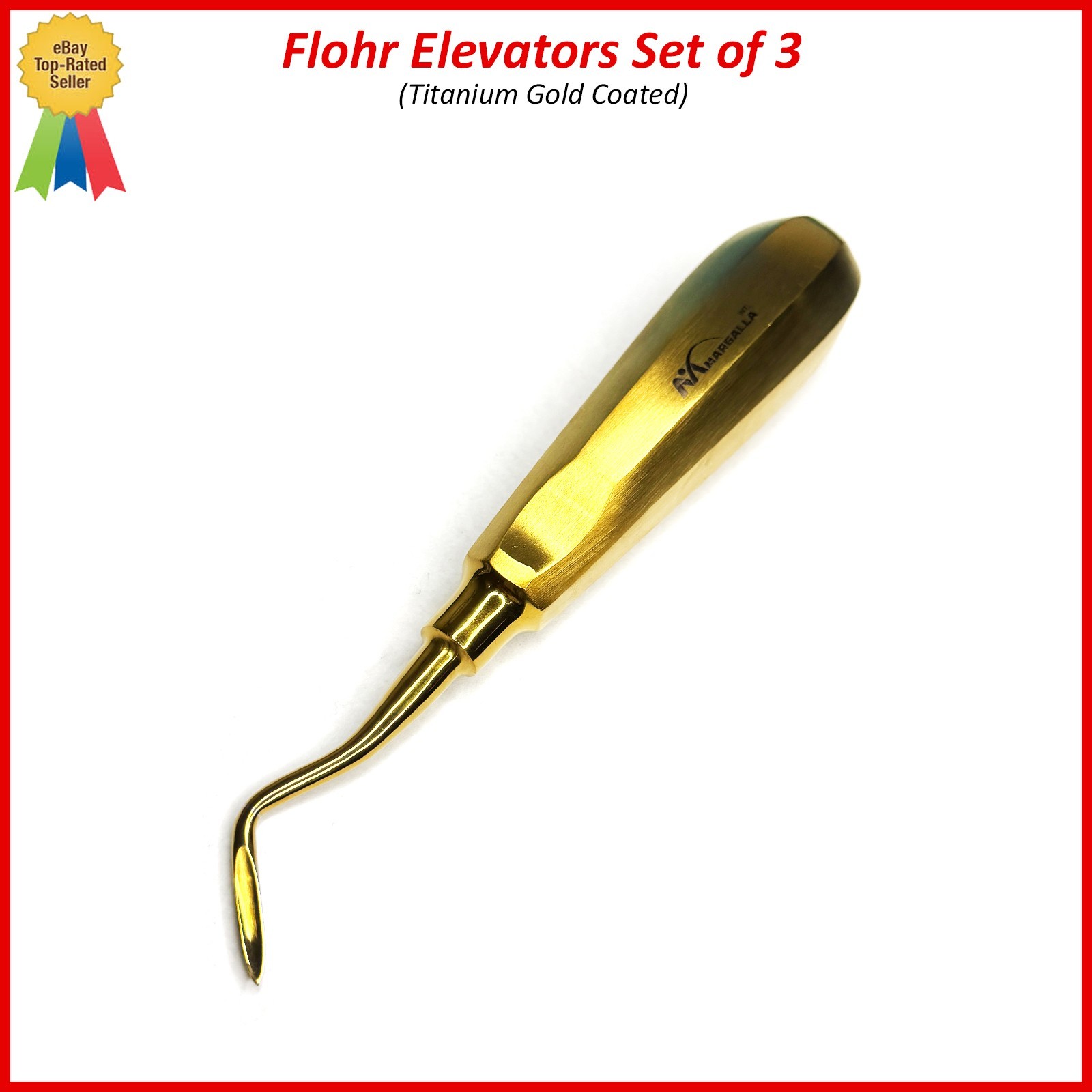 3 Pcs Dental Root FLOHR Elevators Oral Surgery PDL Luxating Tooth loosening