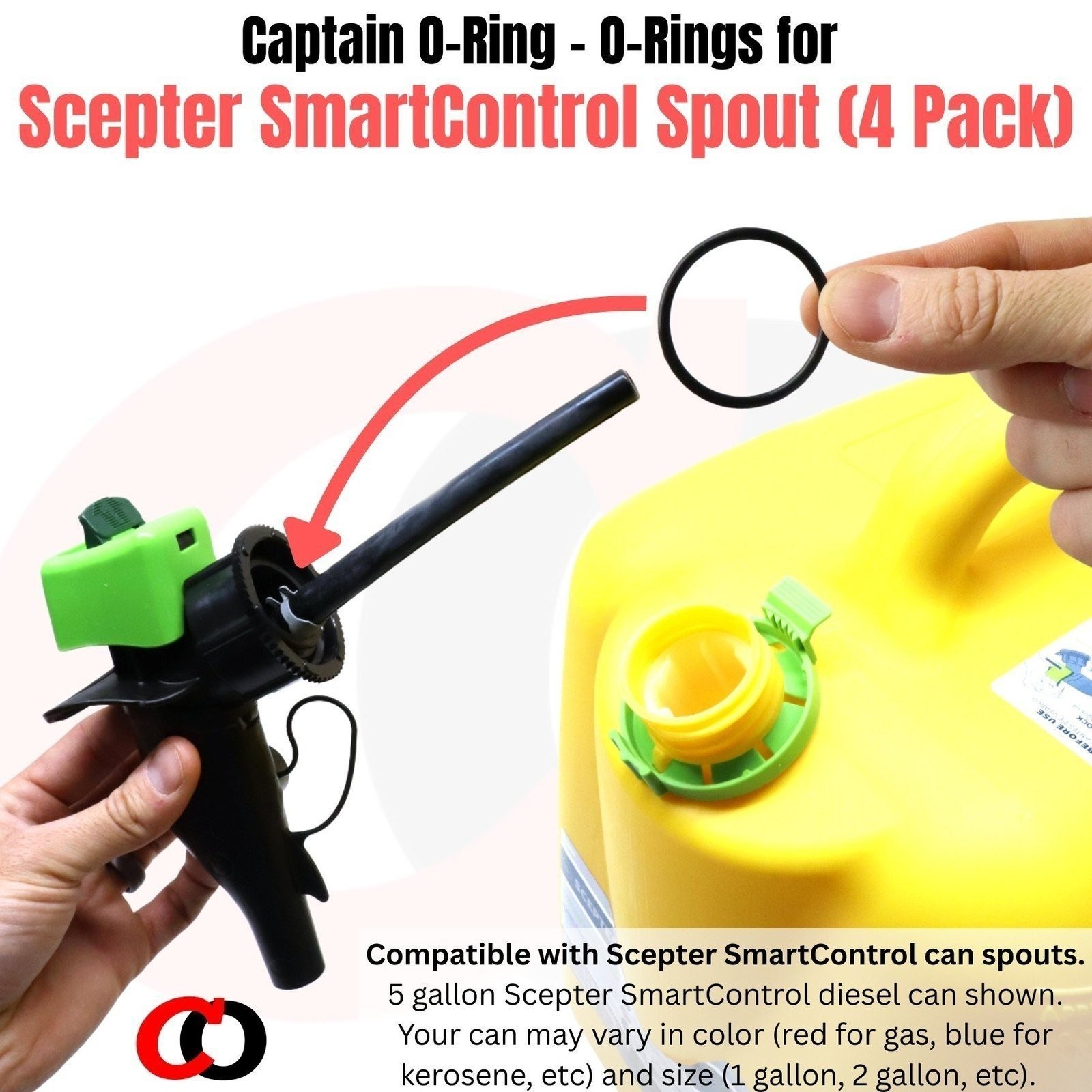Captain O-Ring – O-Rings for Scepter SmartControl Gas Can Spout (4 Pack)
