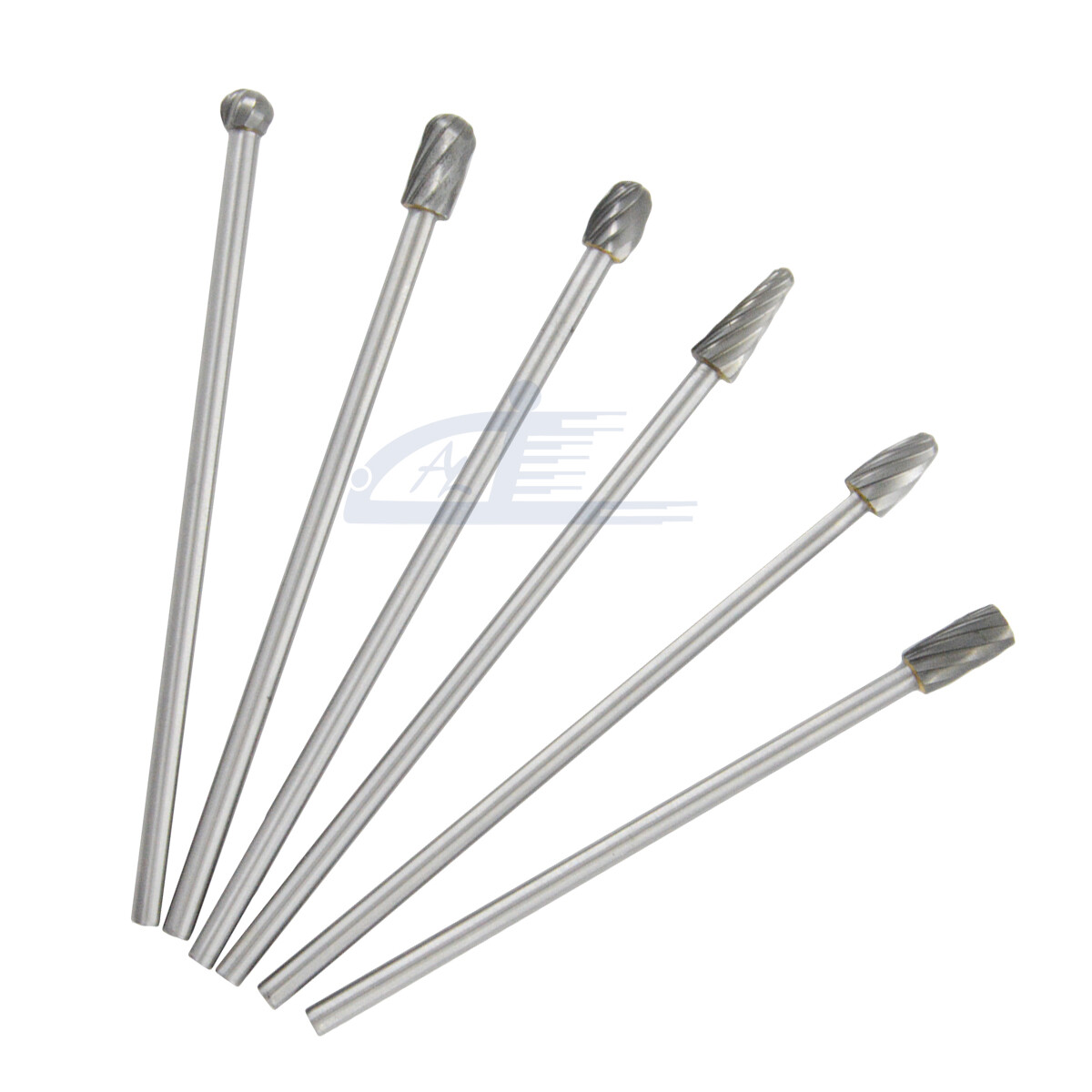 6pc 1/4″ Tungsten Rotary Carbide Burr Bits Aluminum Bur 6″ Long Shank Single Cut