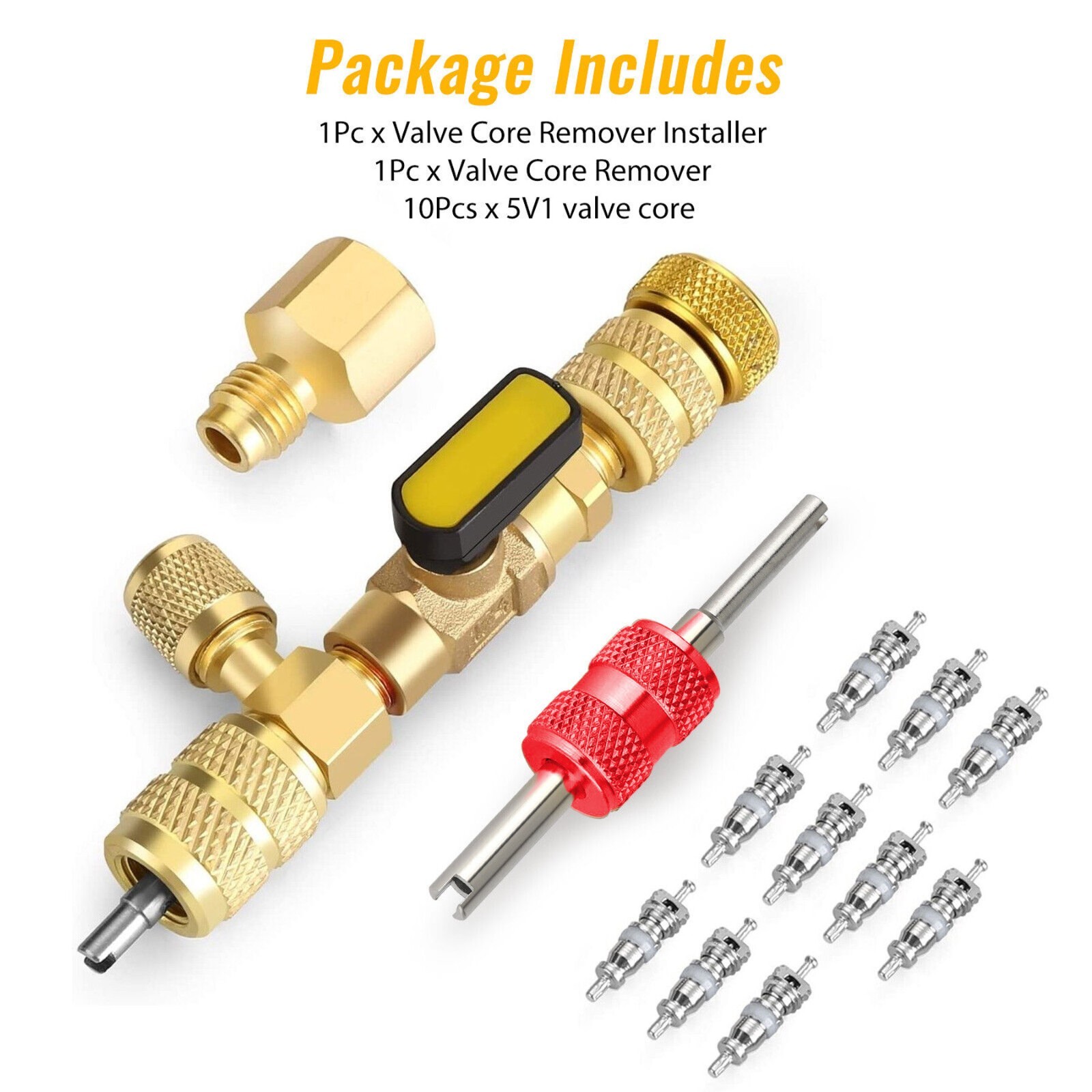HVAC Tool AC Schrader Valve Core Remover Dual Size 5/16″&1/4″ Port Installer
