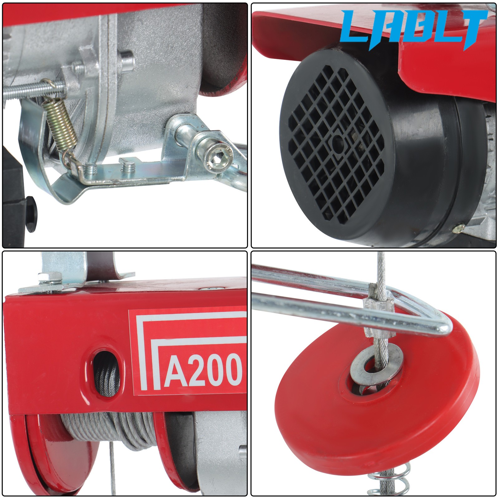 LABLT PA200 Mini Electric Hoist 440lbs/200kg 6.6ft/2m Wired Remote Control