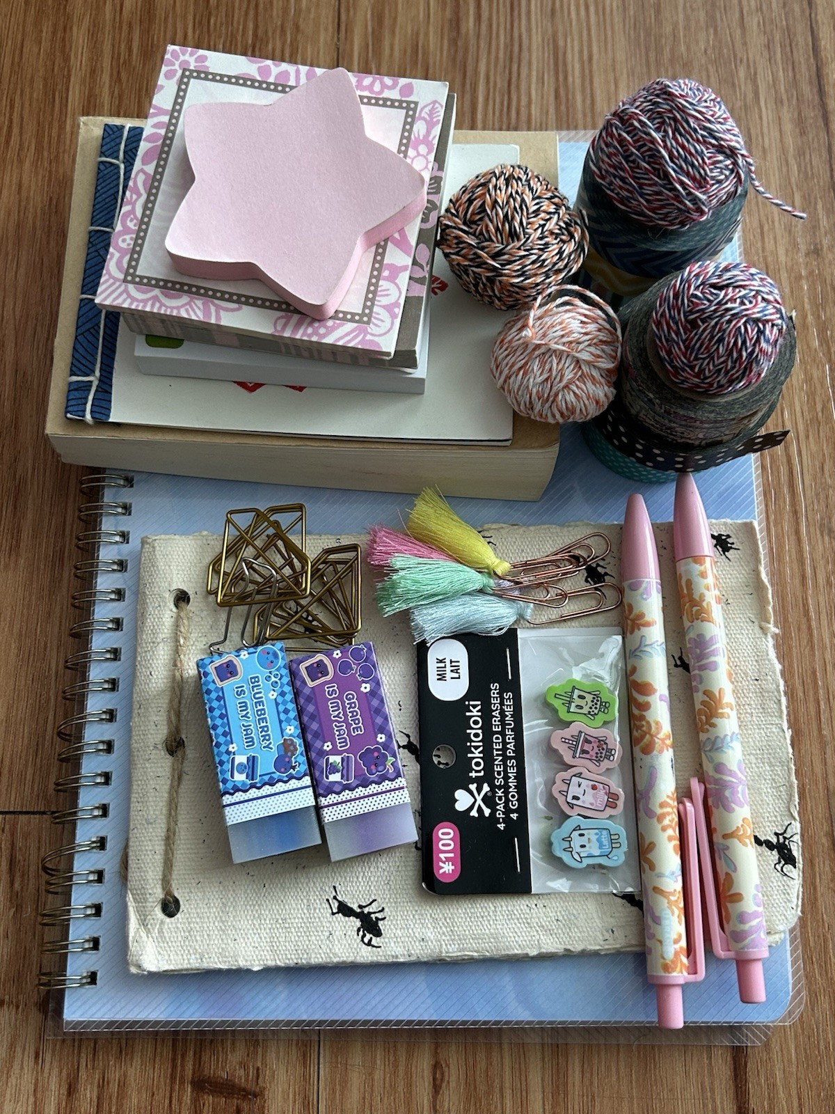 Office Stationary Supplies Lot Sticky Notes Paperclips Washi Tape Notebooks Pens