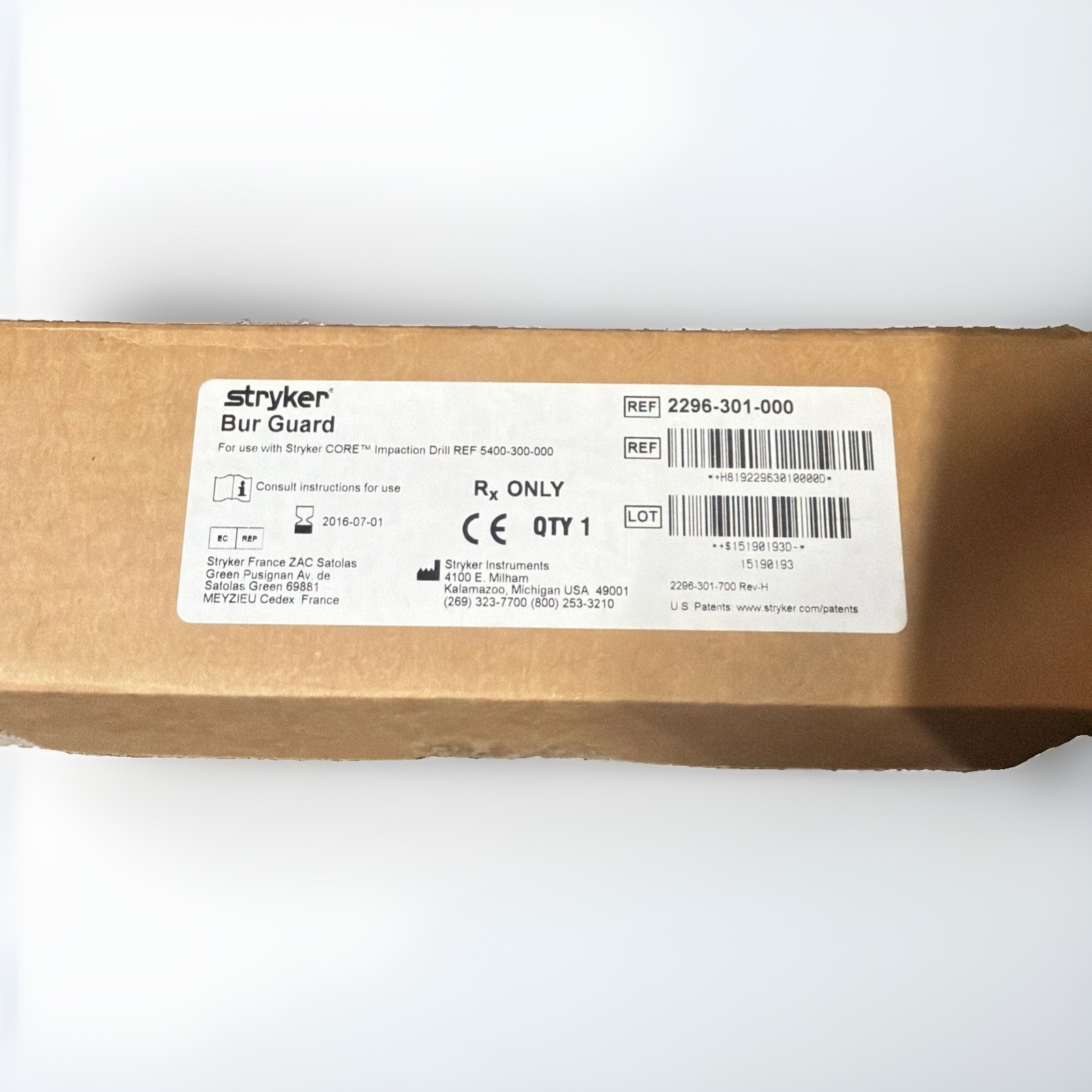 Stryker Bur Guard 2296-301-000 New