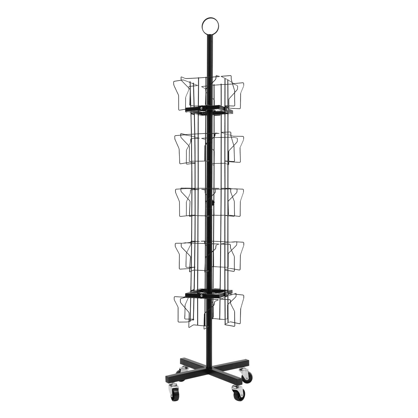Greeting Card Rack Spins 20 Pocket Black Retail Display 6″ x 8 Cards Sign Holder