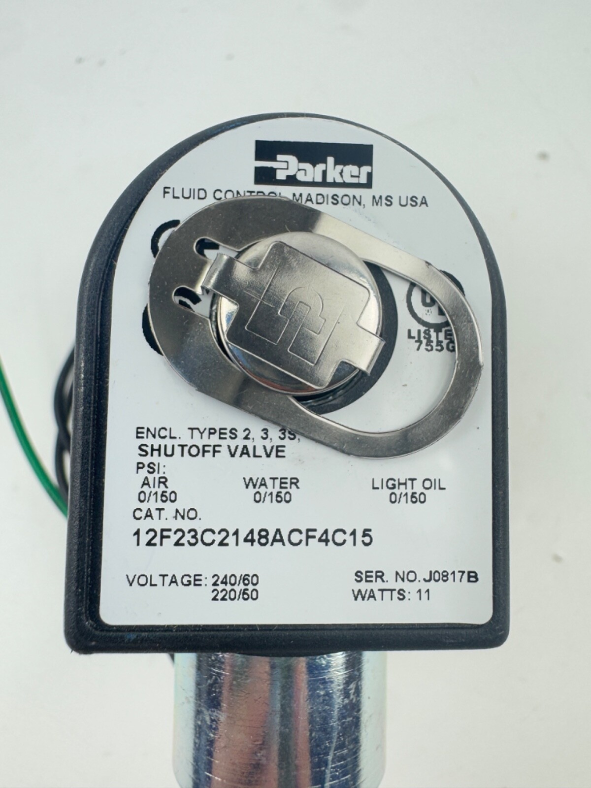 PARKER 12F23C2148ACF4C15 SOLENOID VALVE