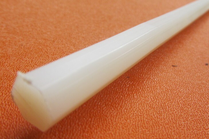 Nylon 6/6 Natural Tint Hex Rod 7/16″ (.437″) Hex x 12″ Length