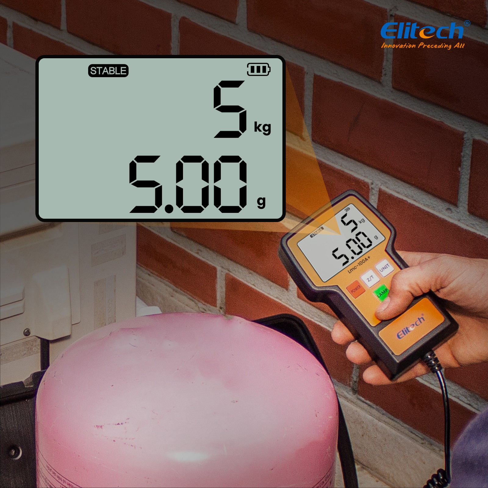 Used Elitech Electronic Refrigerant Scale Charging HVAC 220lbs 100KG LMC-100A