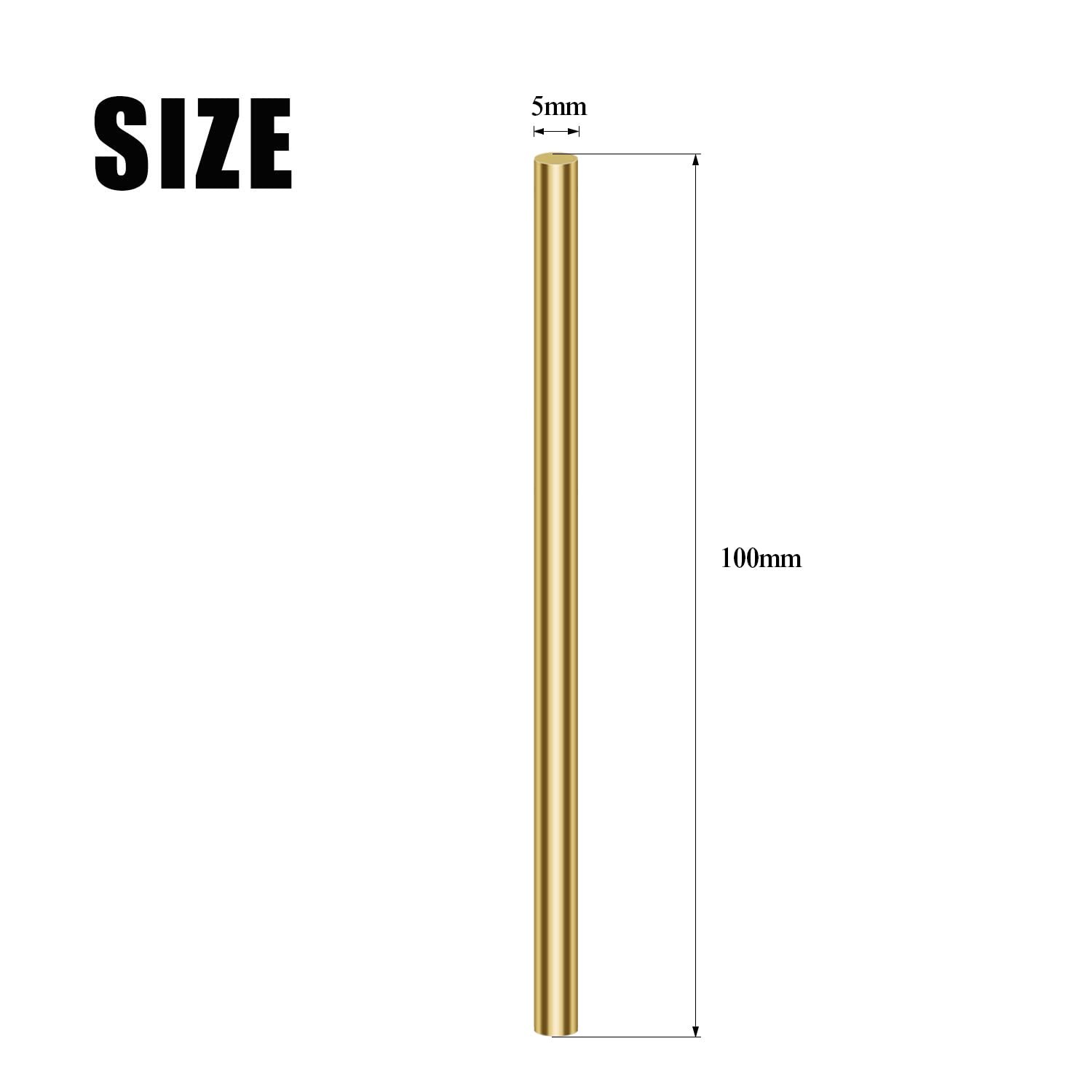8 Pieces 5.0mm Brass Round Rods, Brass Solid Round Rod Lathe Bar Stock, 5.0mm…