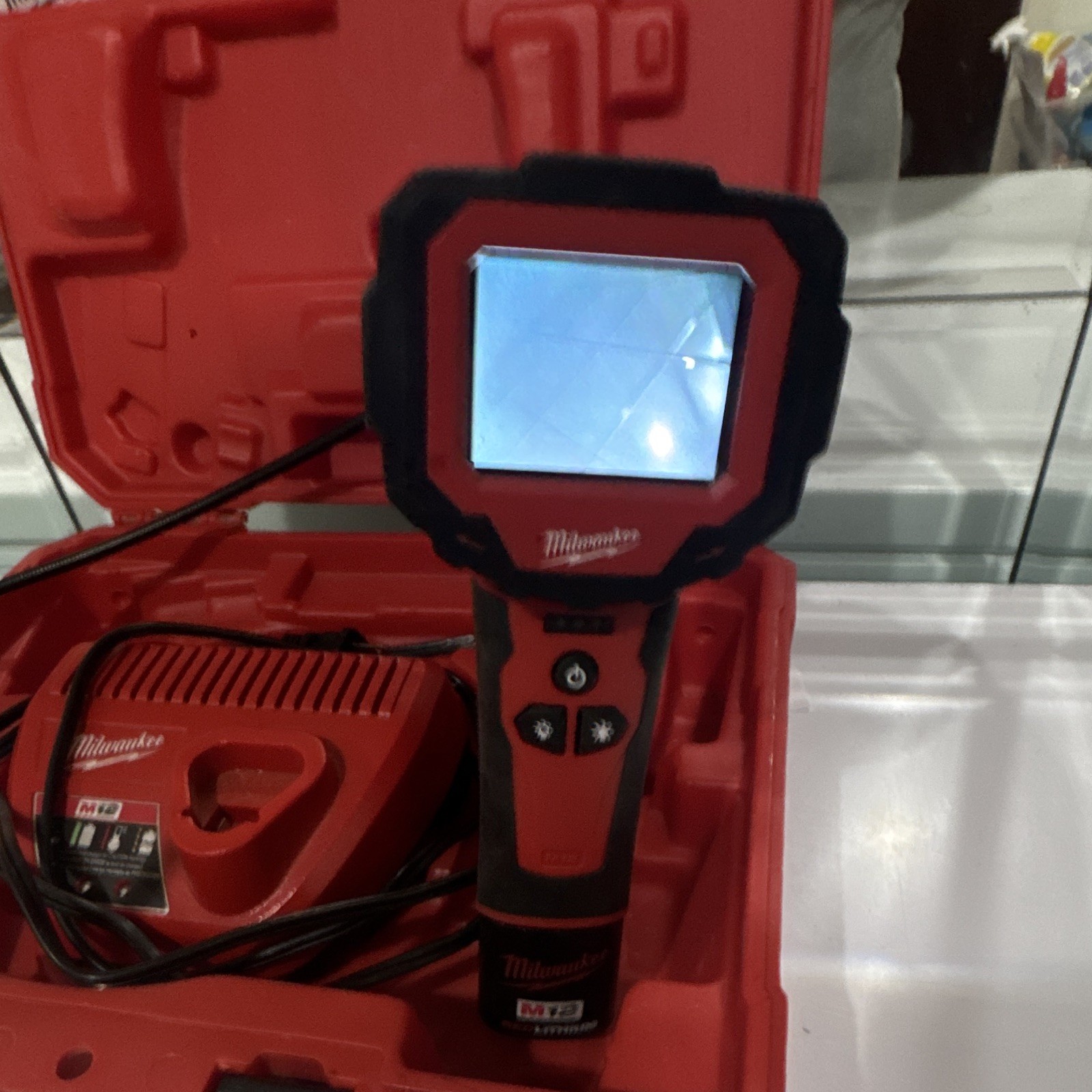 Milwaukee M12 Digital Inspection Camera Kit, Flexible Shaft, LCD, LED, Case