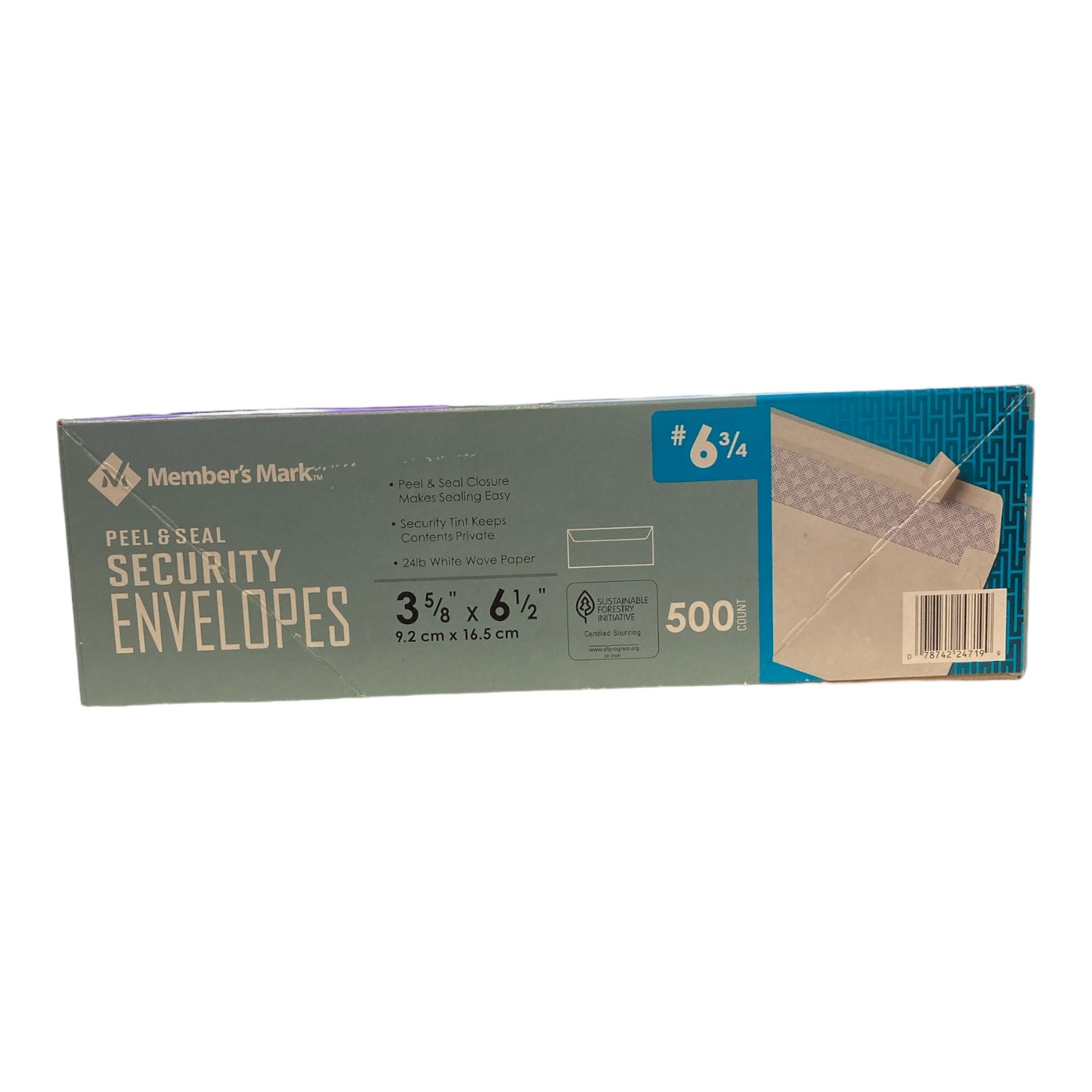 Member Mark #6 3/4 Peel & Seal Security Envelopes, 500 Count