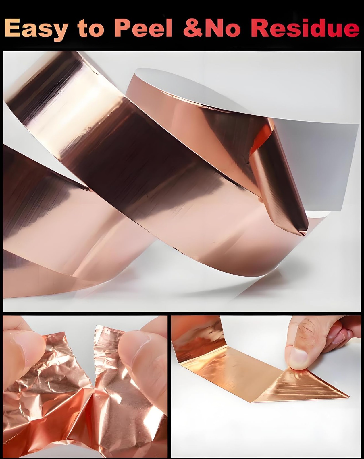 Conductive Copper Foil Tape 1/2inch X 50Feet Flashing 0.5 Inch x 50 Feet