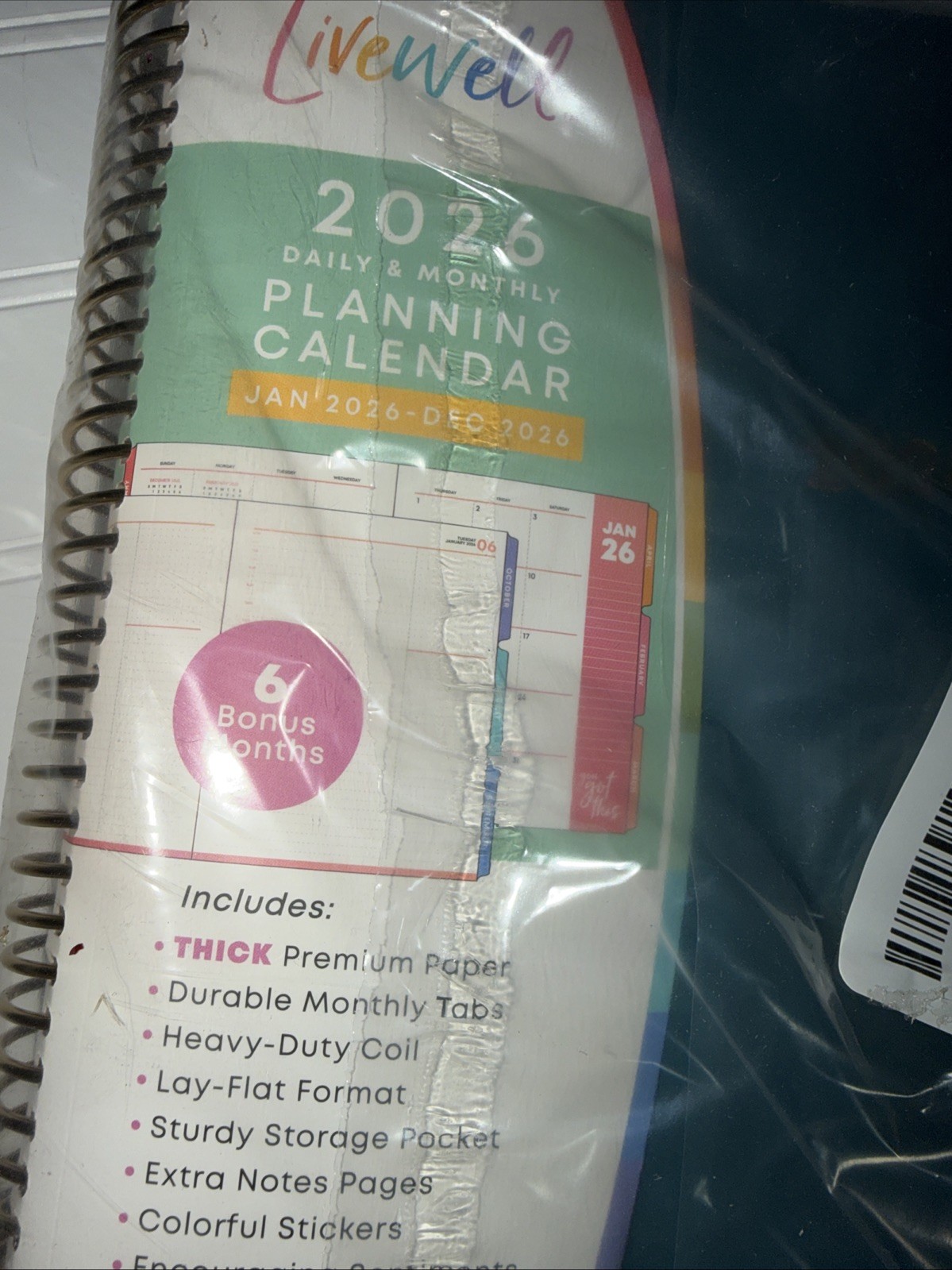 Livewell 2026 Daily and Monthly Planner Calendar, January 2026 – December 202…