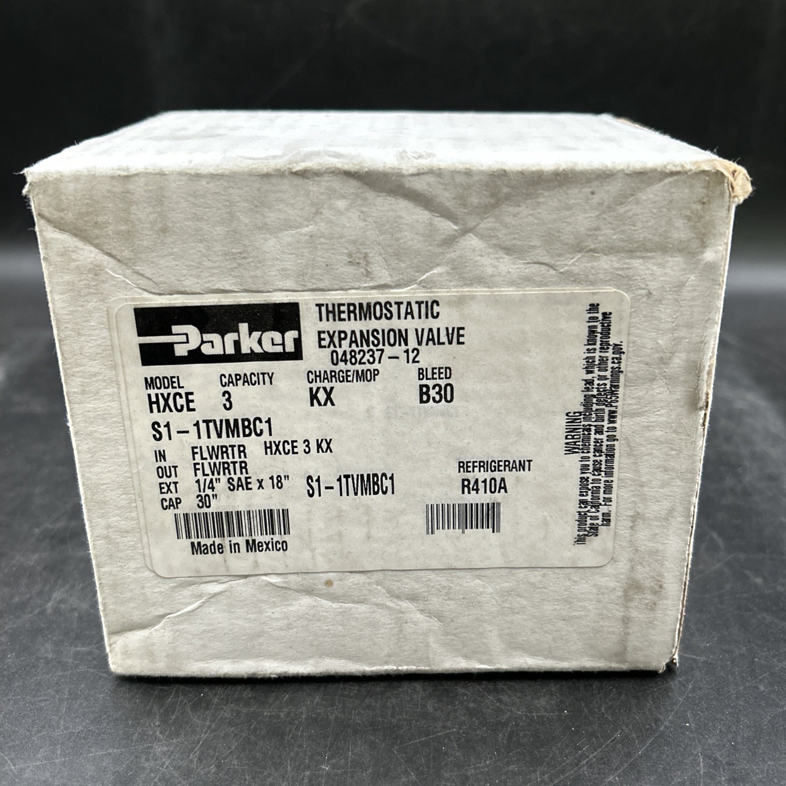 Parker S1-1TVMBC1 HXCE 3 KX B30 Thermostatic Expansion Valve