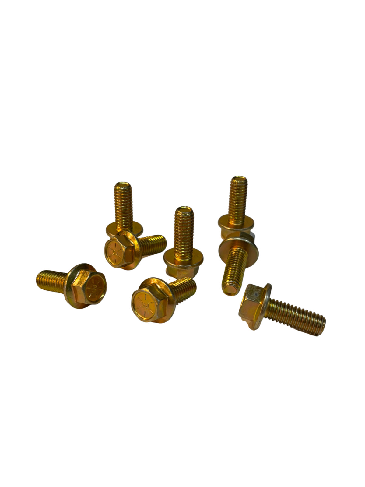 (100 Pcs) 3/8″-16×1″ Grade 8 Hex Flange Bolt (FT) Zinc Yellow Trivalent