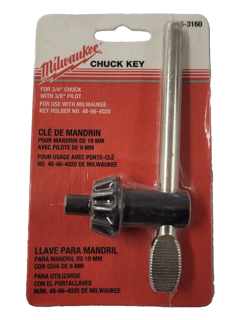 Milwaukee 48-66-3160 K4 Jacobs Chuck Key F/ 36, 16, 37KD, 37PD, 18N 3/8 PILOT