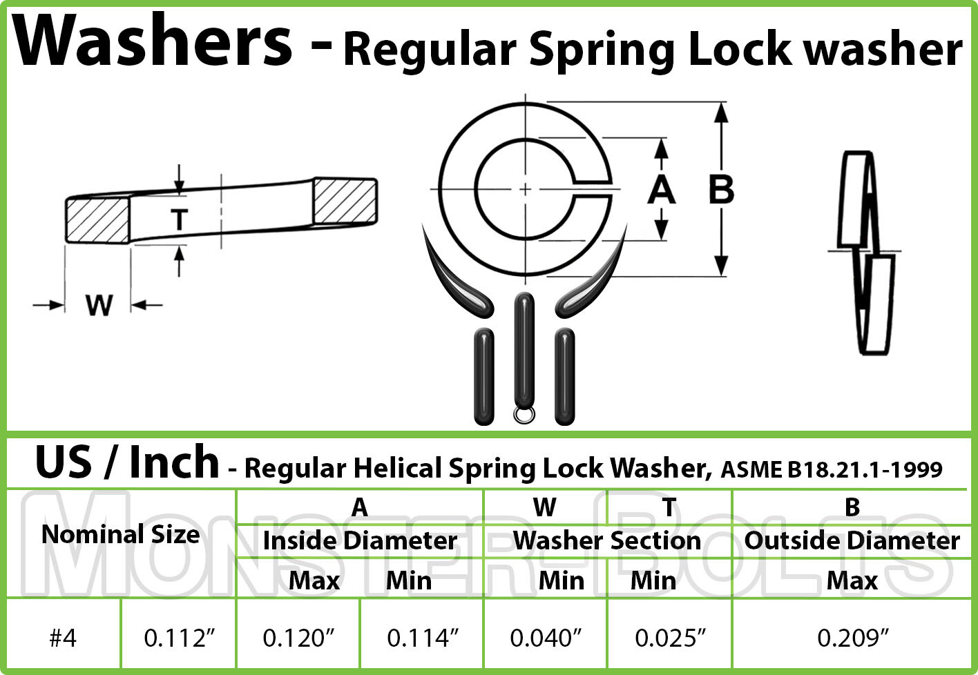 #4 – Bulk Qty 30,000 – Medium Split Lock Washer Steel w/ Black Oxide