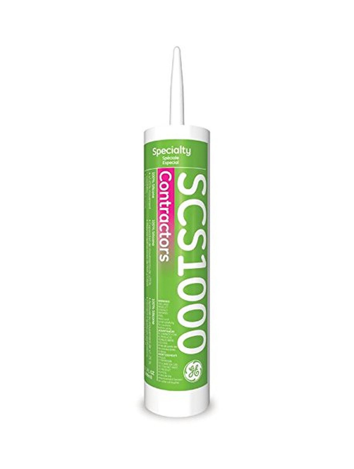 GE SCS1000 Contractors Silicone Sealant, 10.1 Fl Oz Cartridge, Translucent, C…