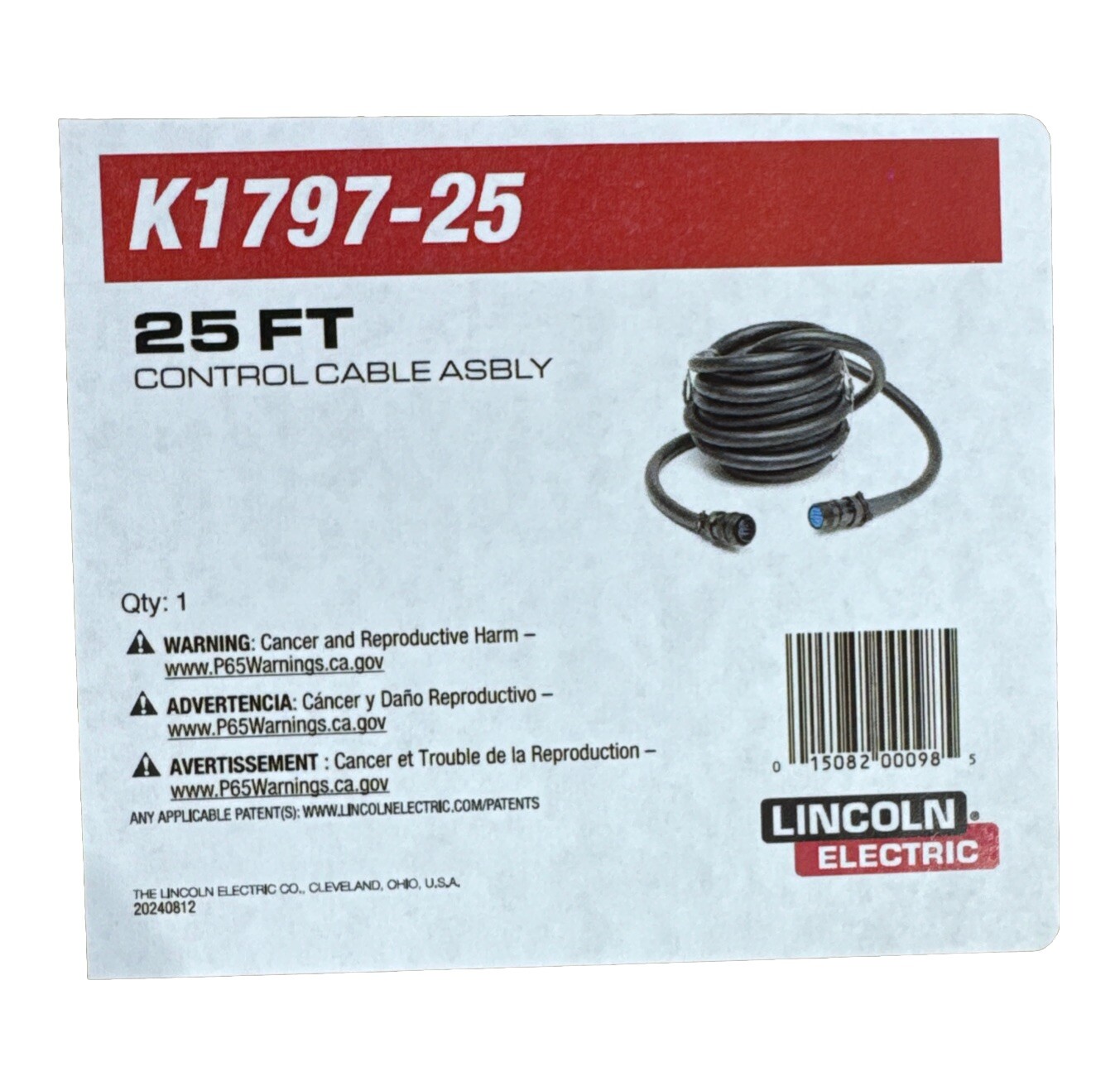 Lincoln K1797-25 Control Cable Extension M19649-25. M 14pin, F 14pin 25ft/7.6m.