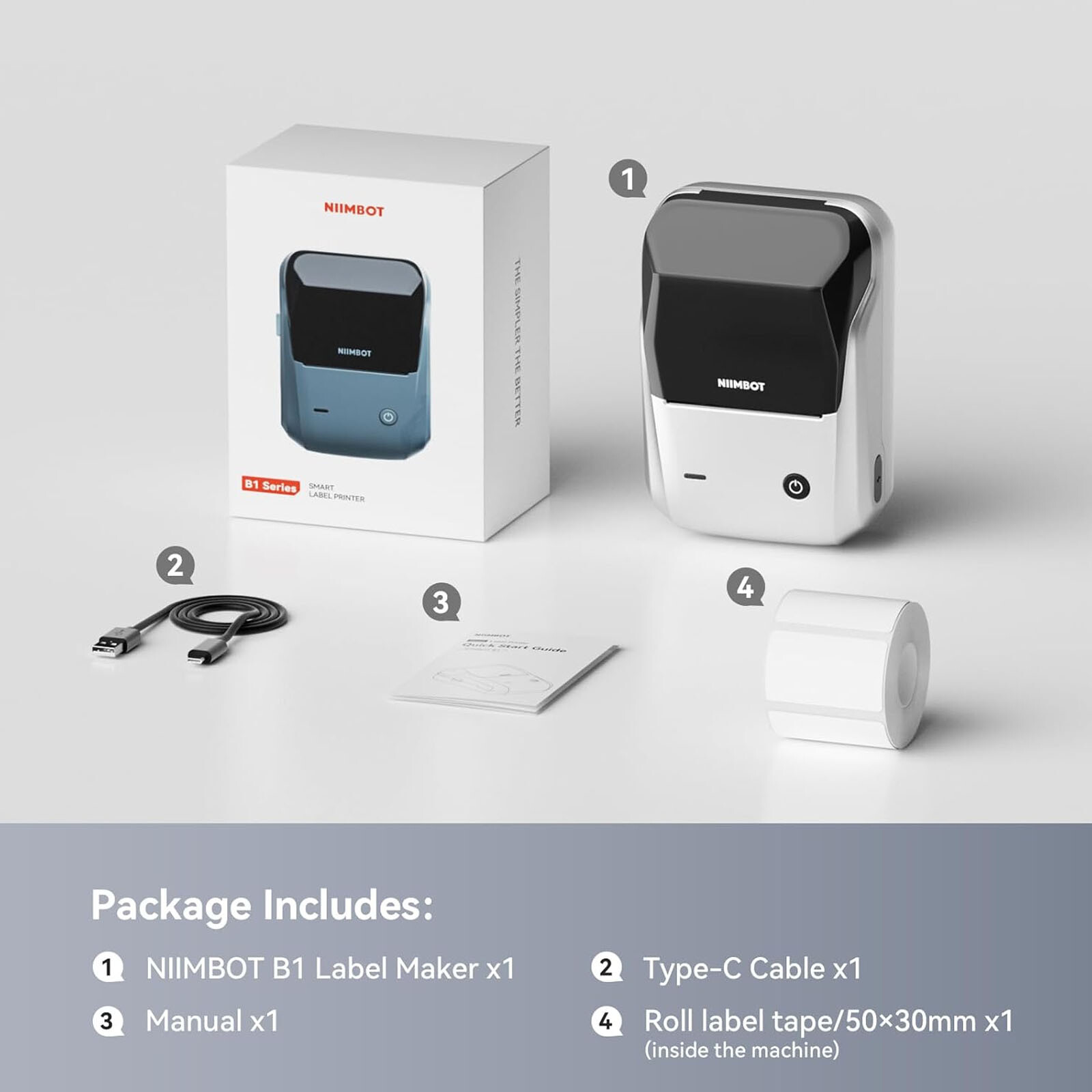 NIIMBOT B1 Label Maker Machine with Tape Portable Bluetooth Thermal Printer SL