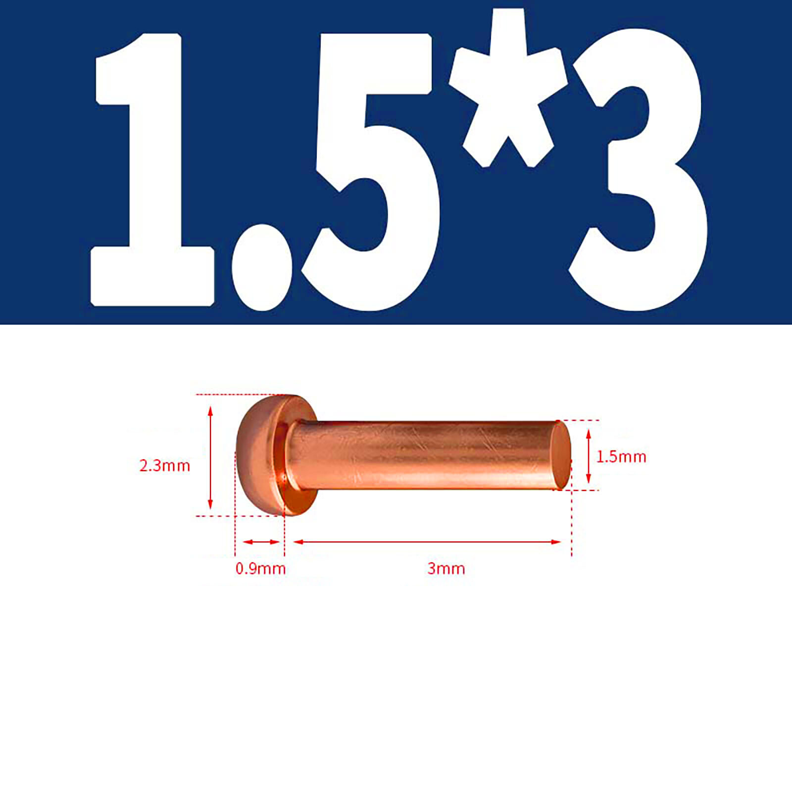 Solid Pure Coppe Round Head Rivets Din 660 M2 M2.5 M3 M4 M5 M6 M8 Length 3~50mm