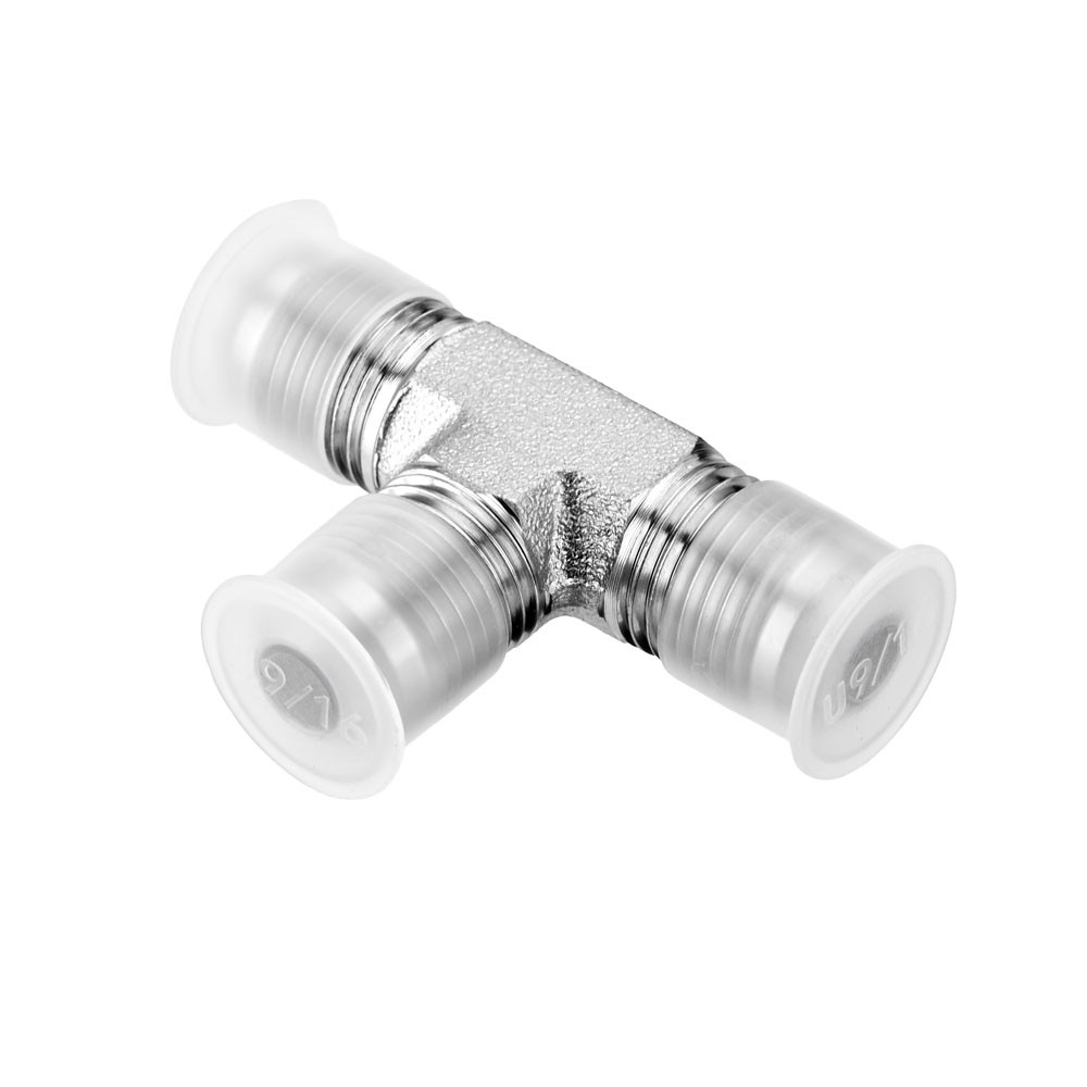 5PCS JIC Male 37° Flare Union Tee Hydraulic Fittings 3/8″ JIC Male x Male x Male