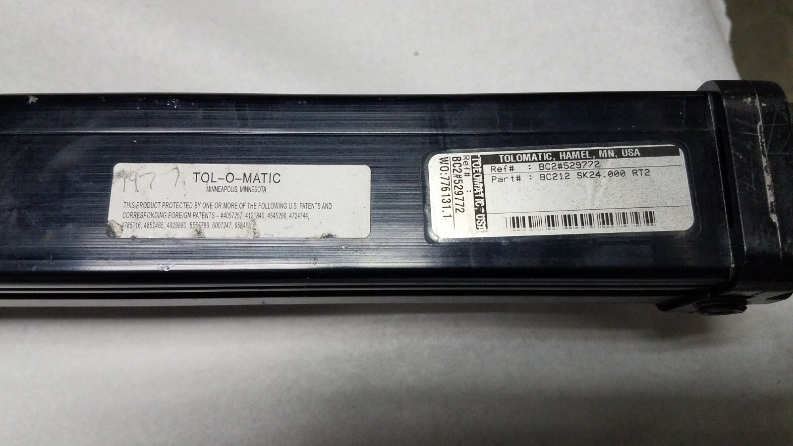 TOL-O-MATIC BC212 SK24.000 RT2 PNEUMATIC ACTUATOR, RODLESS CYLINDER