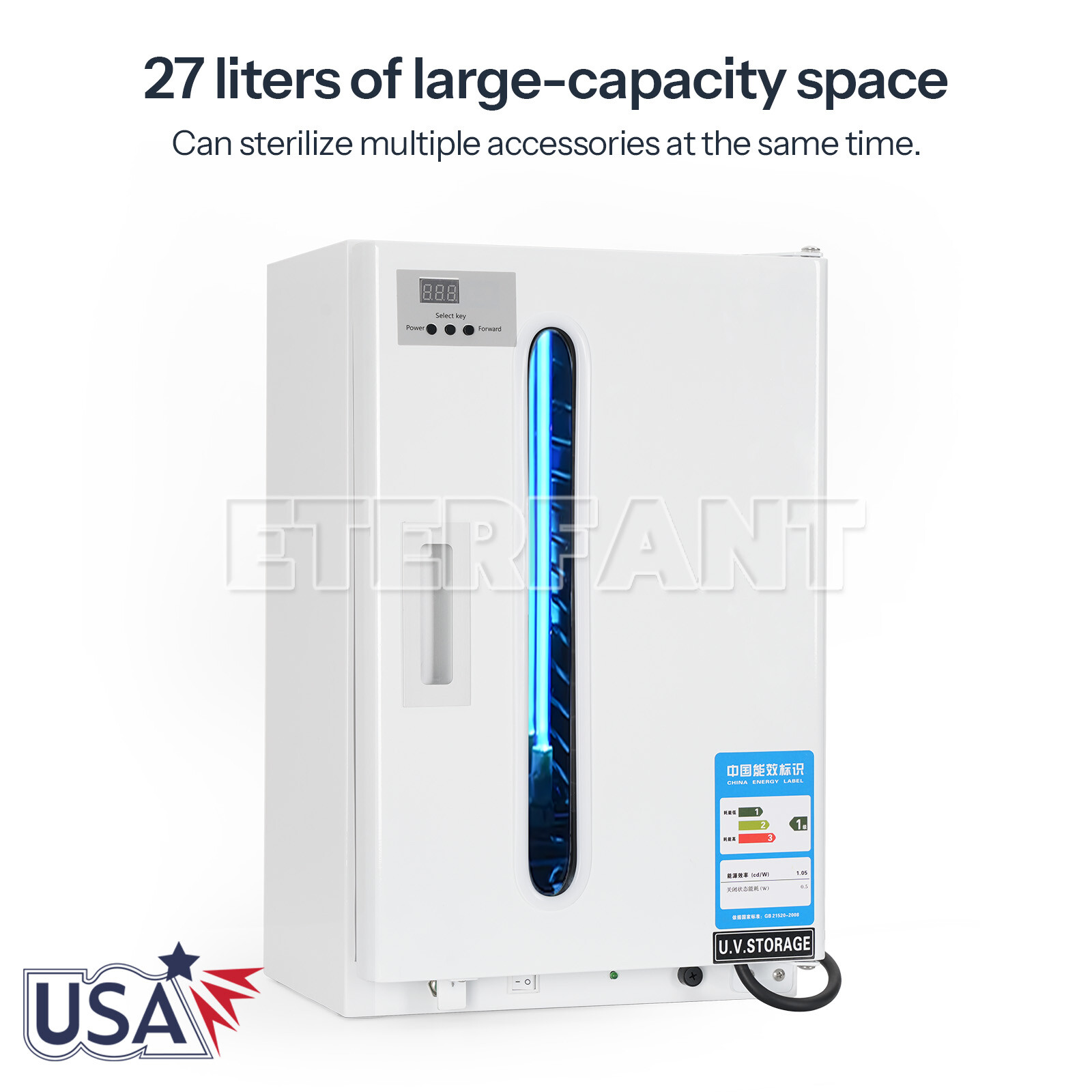 ETERFANT 24L Dental Autoclave Steam Sterilizer/27L Surgical UV Sterilizer+Trays