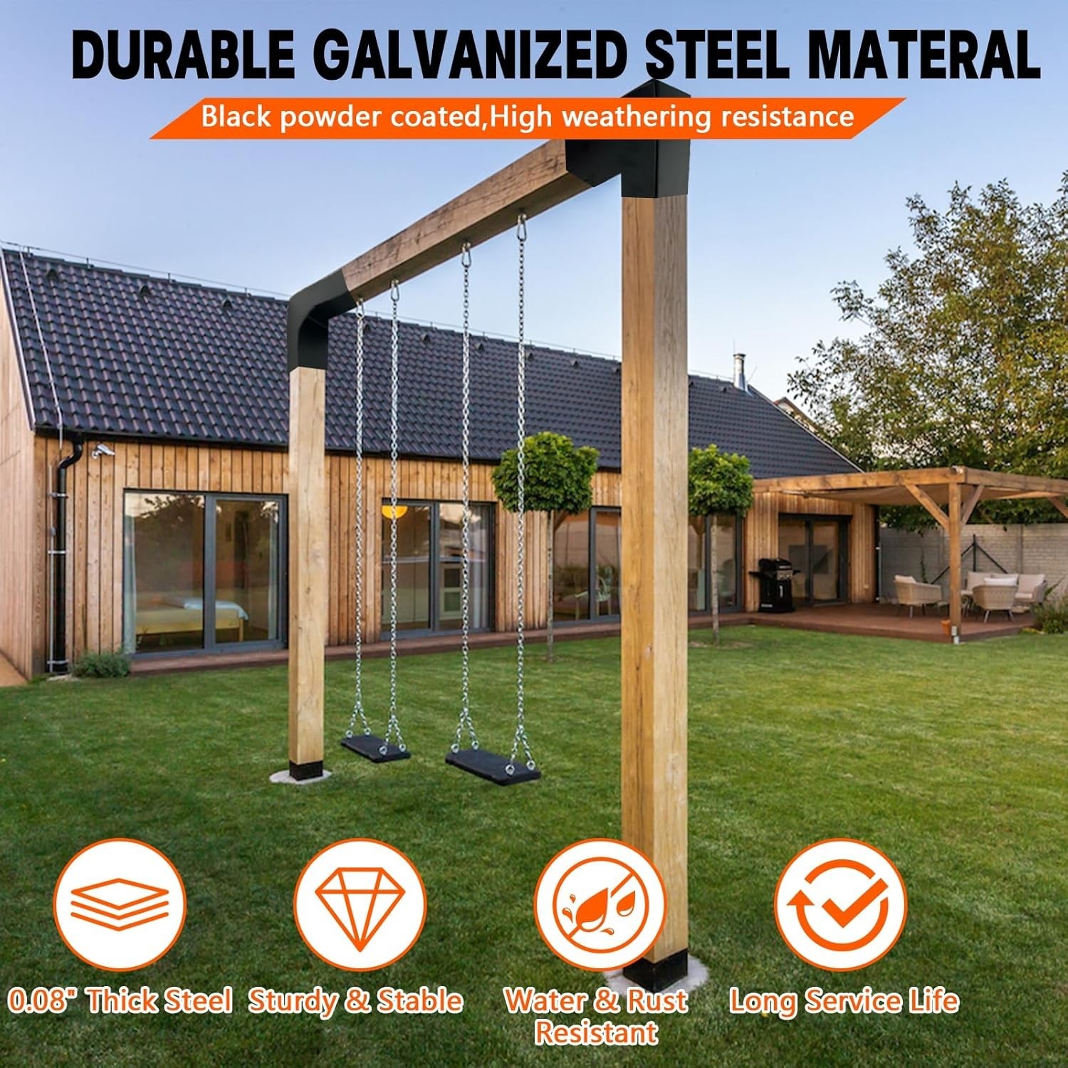 Pergola DIY Bracket Kits,2-Way L Shaped Corner Brackets for 4″ x 4″Actual:3.5…