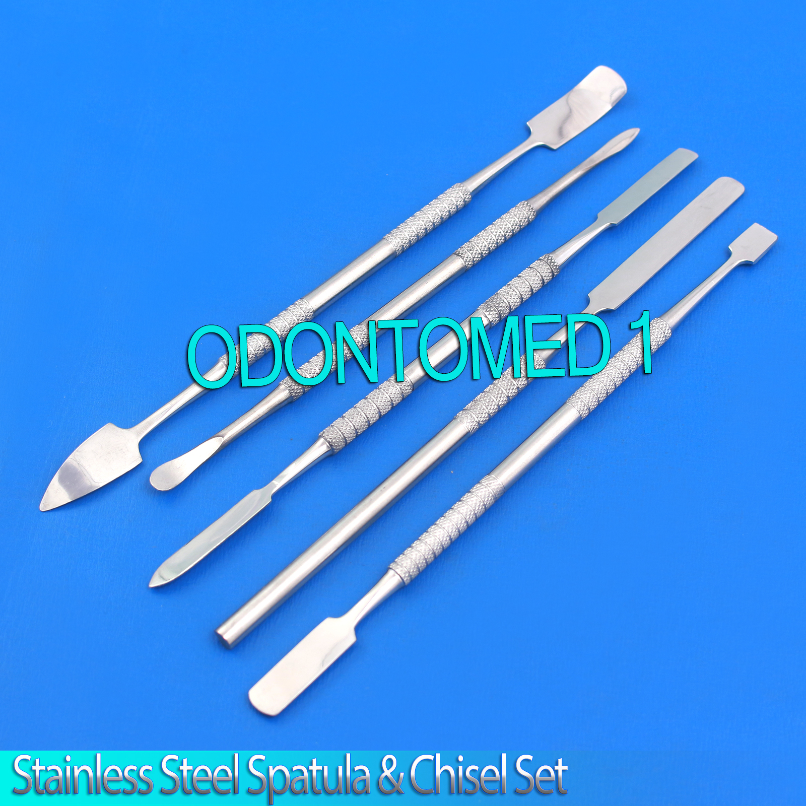 New 5pc Stainless Steel Spatula & Chisel Dental Picks Set Dn-2071