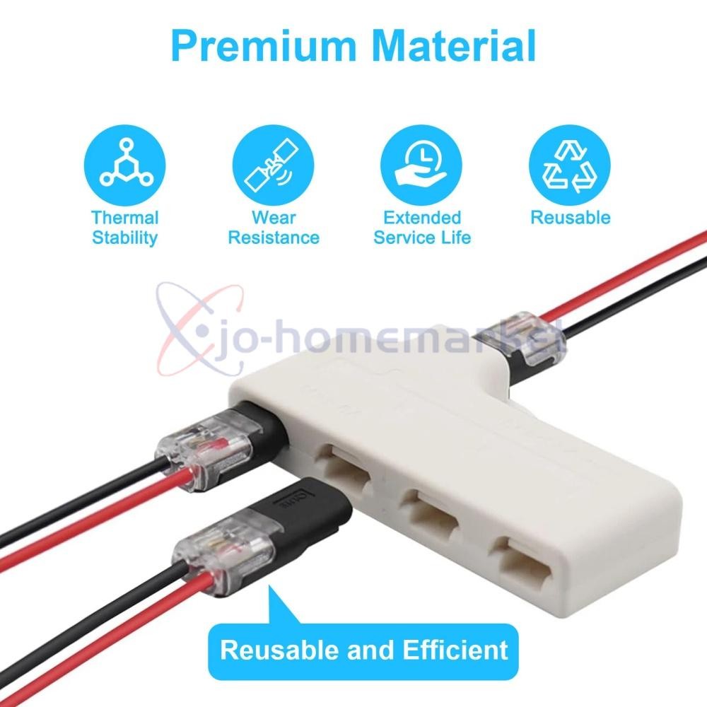 50PCS Double-Wire Plug-in Cable Snap Connector Terminal Block w/ Locking Buckle