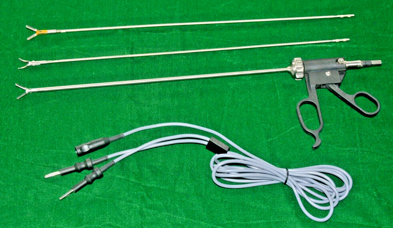 3pc Laparoscopic Bissinger Bipolar Maryland/ Ruby/ Fenestrated 5mmx330mm & Cable