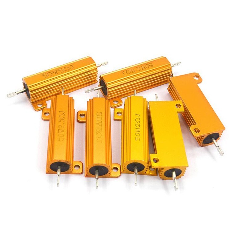 50W Watt High Power Gold Aluminum shell Wirewound Metal Resistor 0.01-5000Ω 1PC