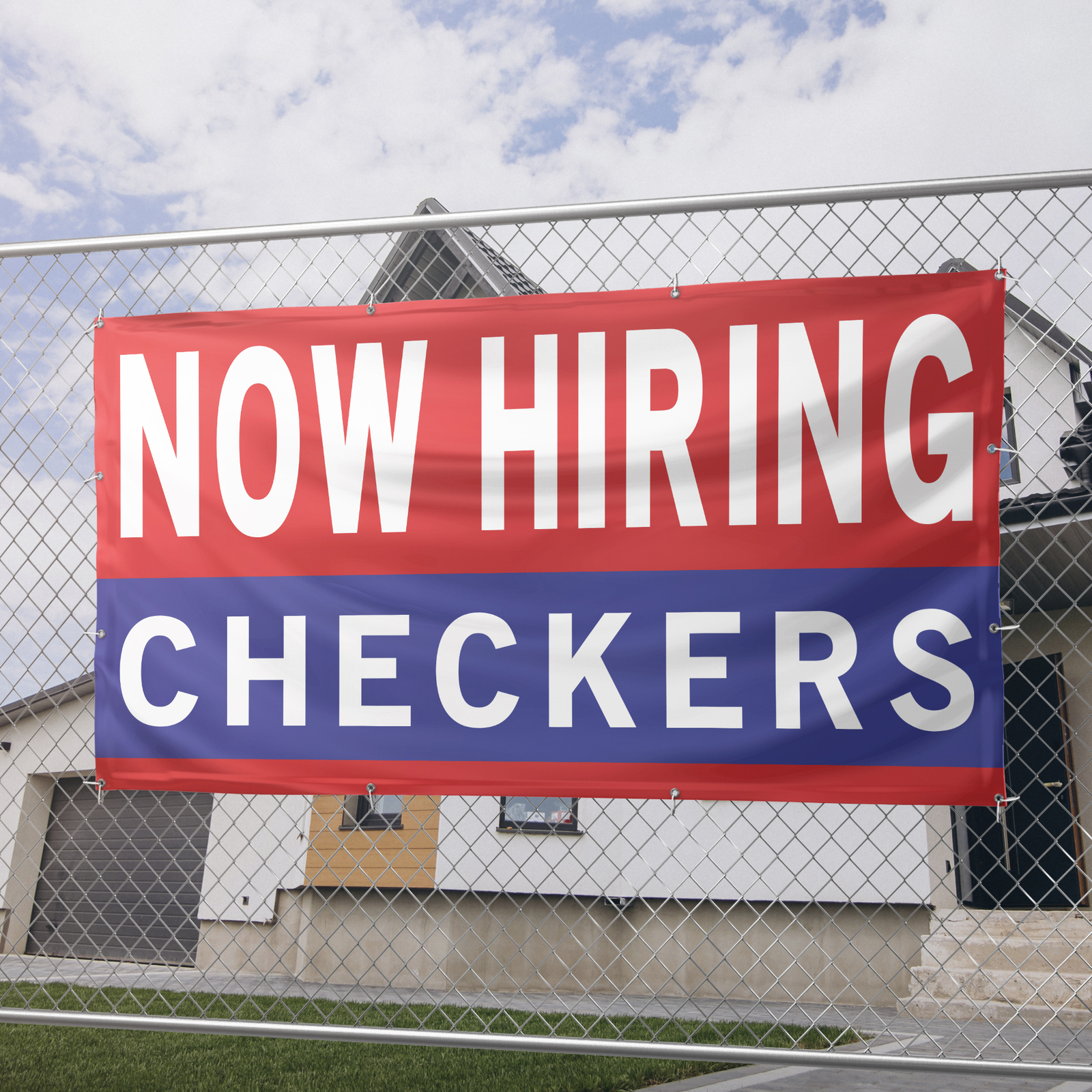 Now Hiring Checkers 13 oz Heavy Duty Vinyl Banner Jobs Available Help Wanted
