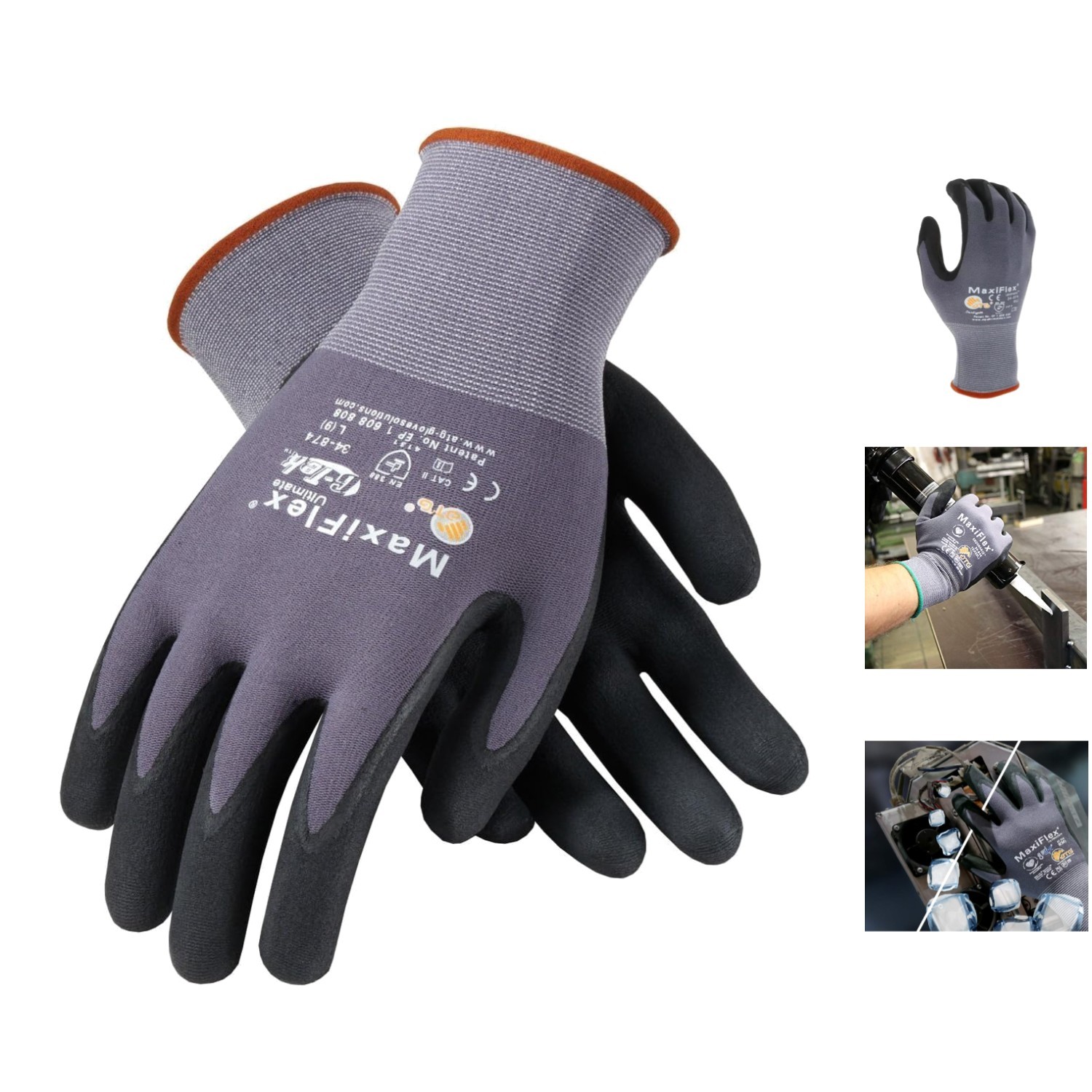 Large Seamless Knit Gloves with Micro Foam Grip and Nitrile Coating – Durable
