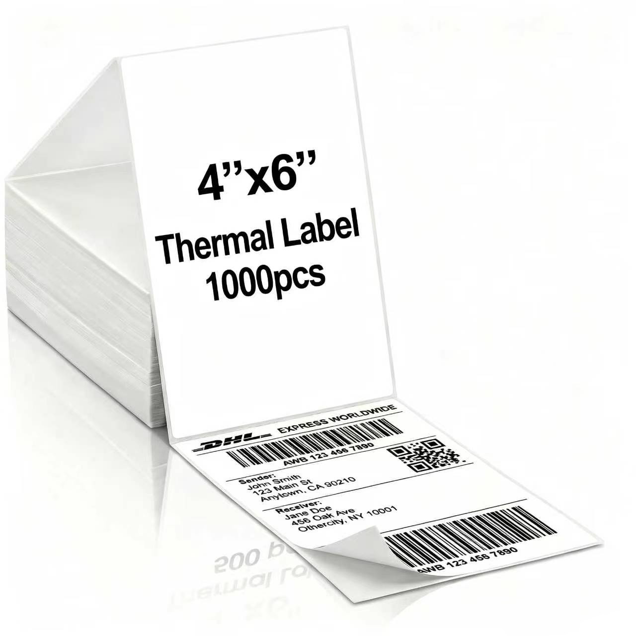 1000PCS labels 4 x 6 Direct Thermal Shipping Labels For Zebra & Rollo Printers