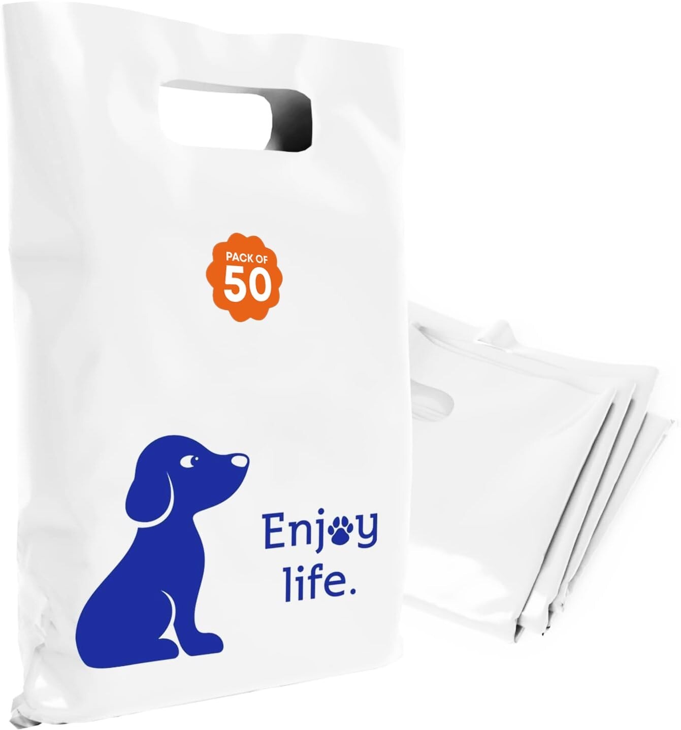 OPTIPAK 12×15 Plastic Bags – 50 Pack with Die-Cut Handles for Retail & Party