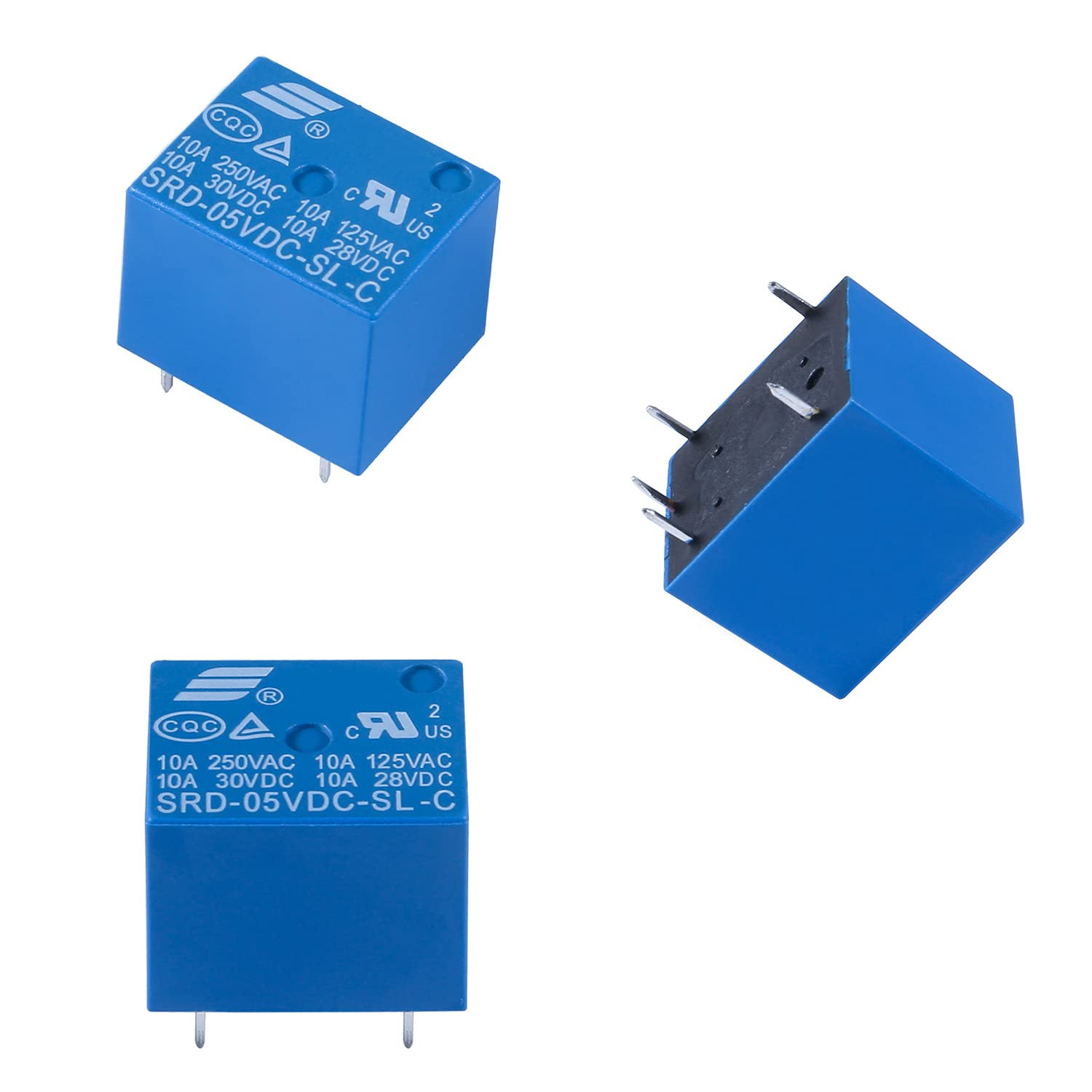 12Pcs 5V DC Mini Power Relay Auto PCB SRD-05VDC-SL-C 5 Pins DC Power Relay PCB M