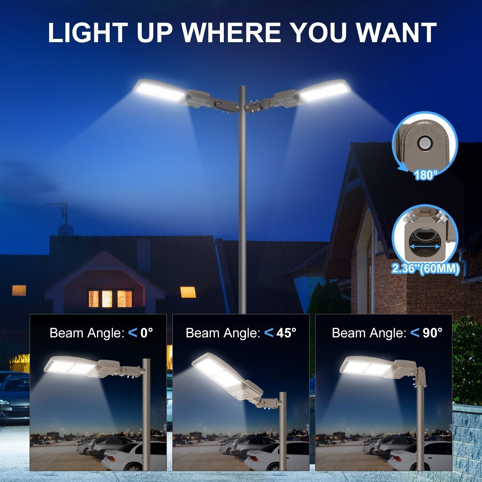 LED Parking lot Stadium Light 450W 67500LM Commercial Street Shoebox Area Lights