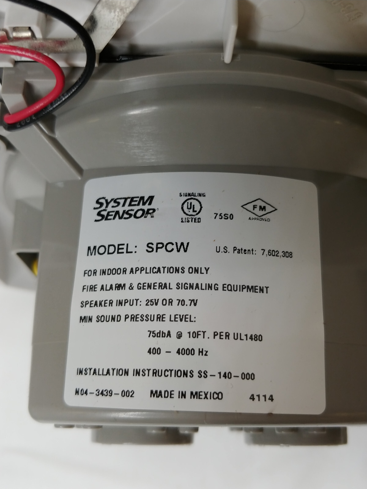 System Sensor SPCW Ceiling Speaker – White