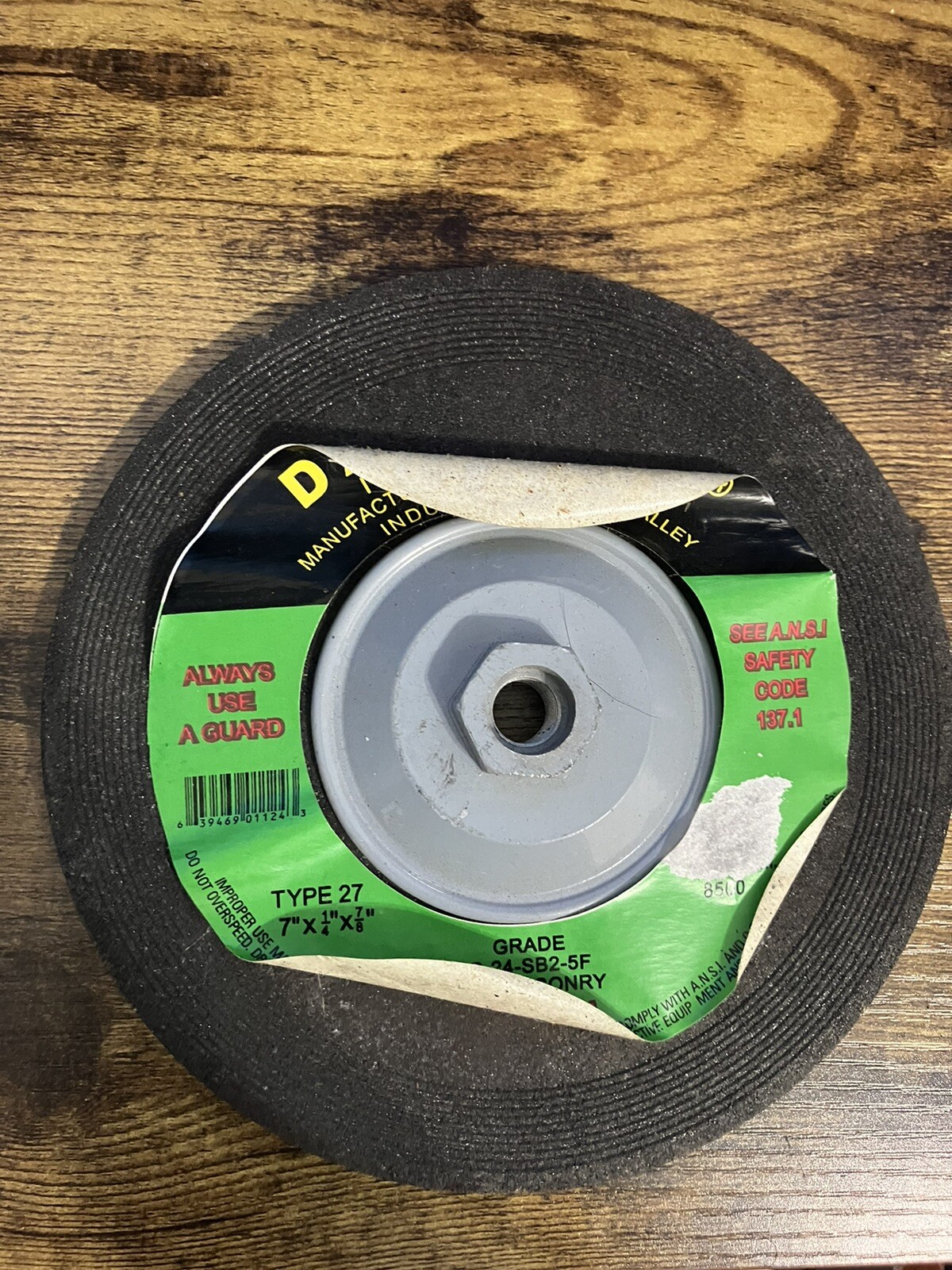 Davidson Type 27 7”x1/4”x7/8” Grinding Wheel