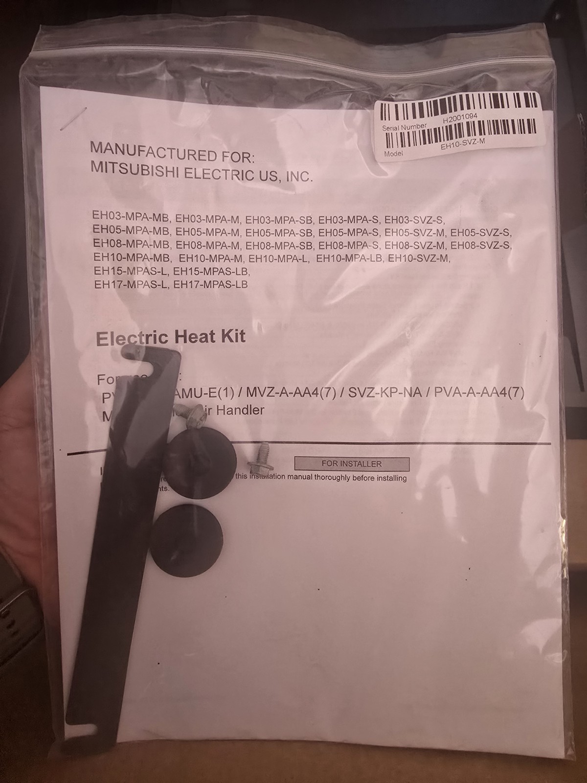 NEW Open Box MITSUBISHI 10KW HEAT KIT EH10.SVH.M Electric Heater Heating Module