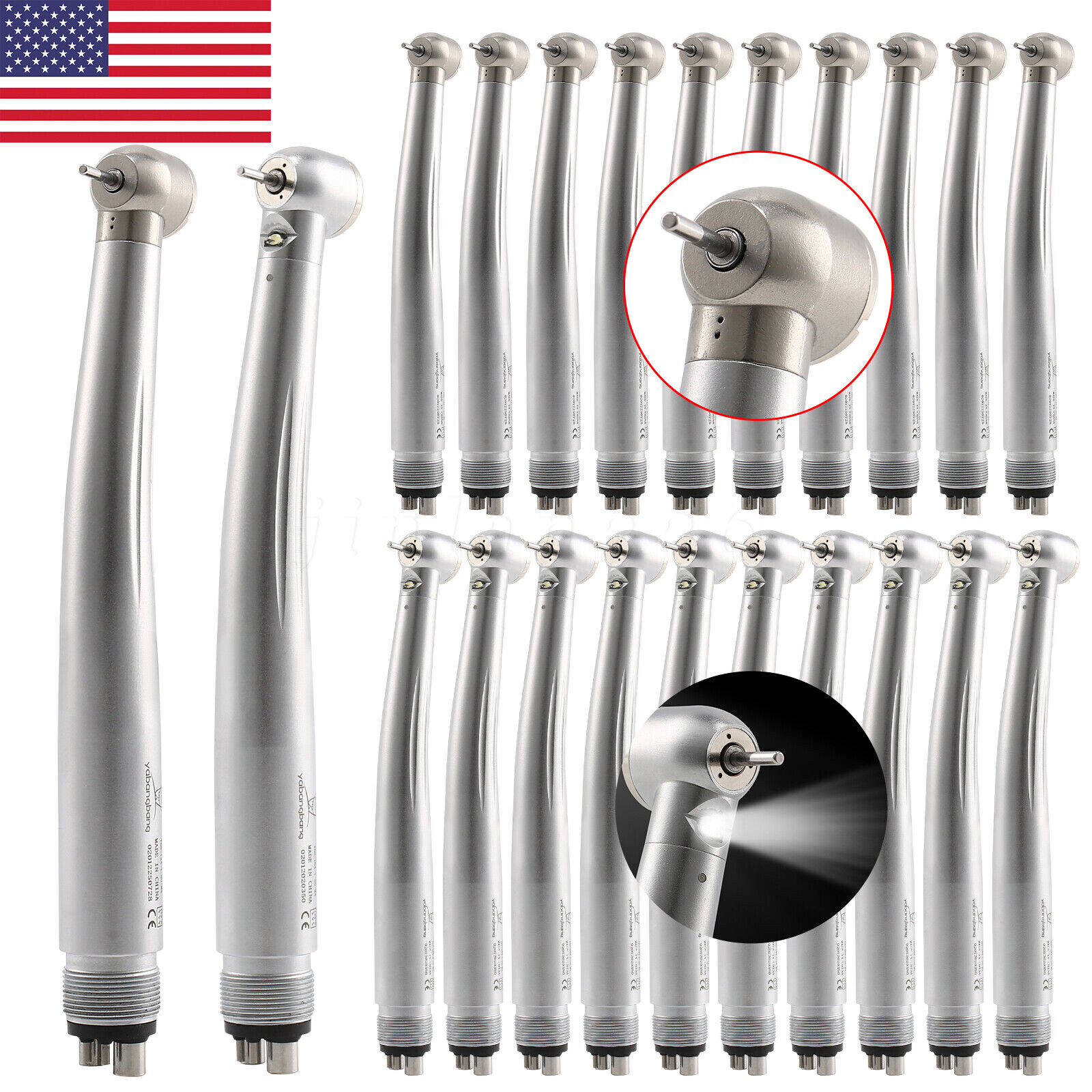 1-10 Yabangbang Dental (LED E-generator) High Speed Handpiece 4/2 Hole Fit NSK