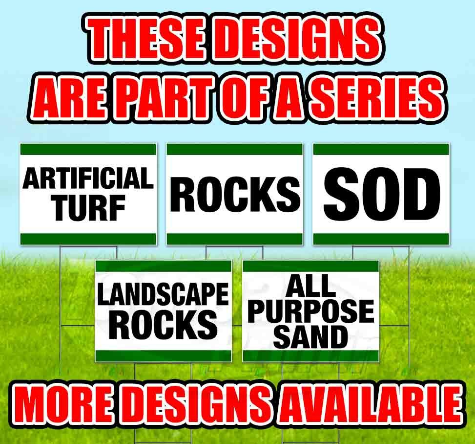 SOD & MULCH 18×24 Yard Sign WITH STAKE Corrugated Bandit BUSINESS LANDSCAPING