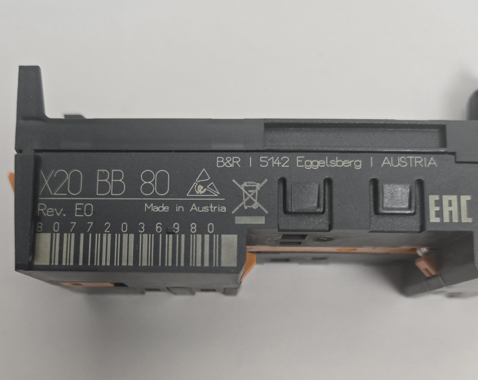 B&R X20BB80 PLC MODULE.