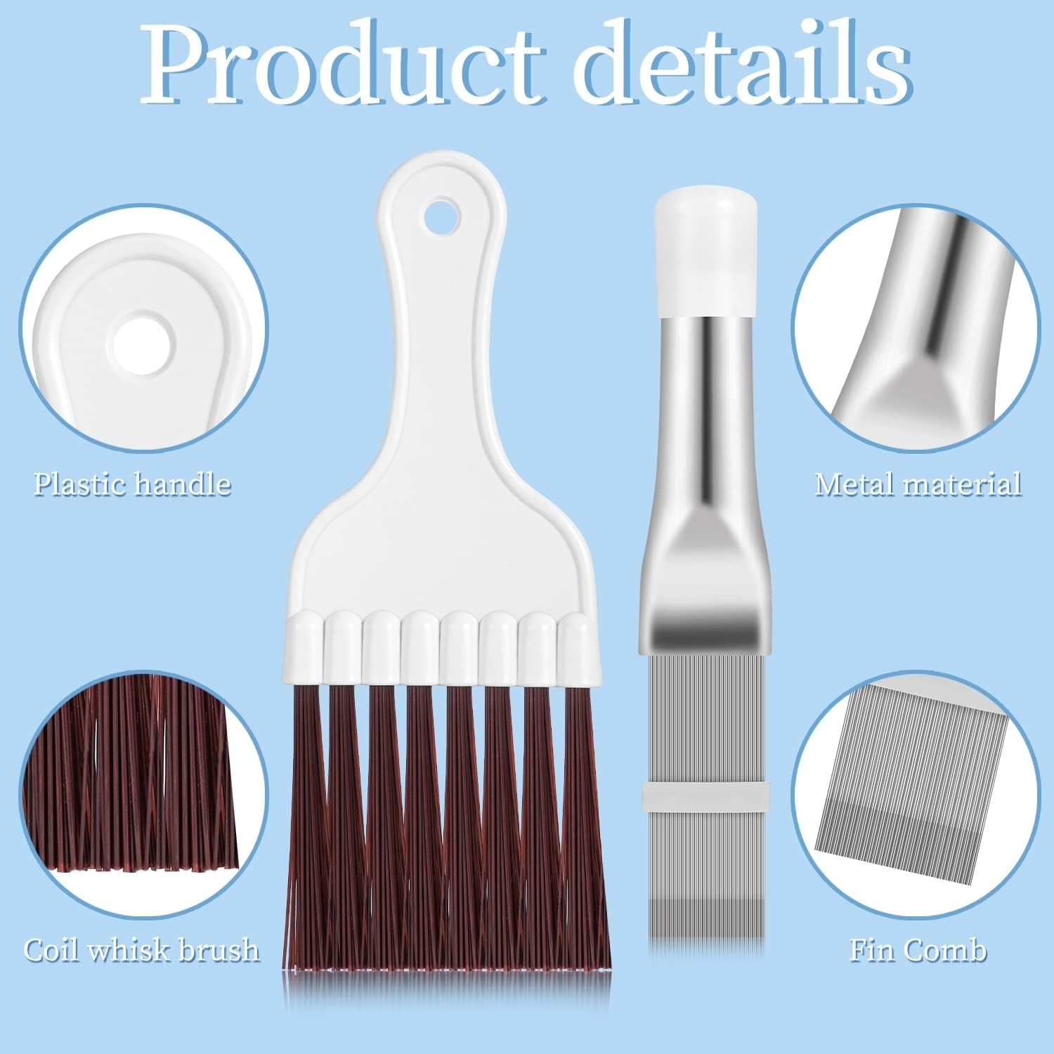 3 in 1 Set Air Conditioner Condenser Fin Comb, 1 Coil Cleaner Stainless Steel…