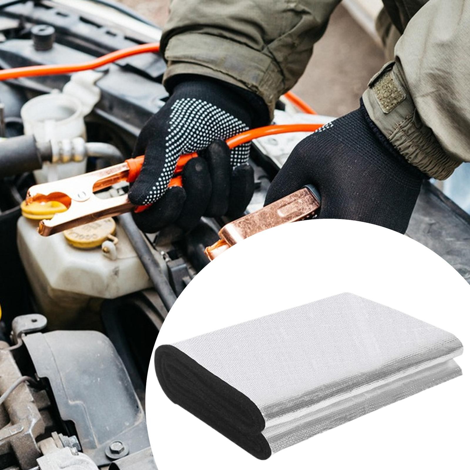 Car Battery Insulation Cover 40.16×7.09inch Fireproof Mat Insulation Wrap Shield