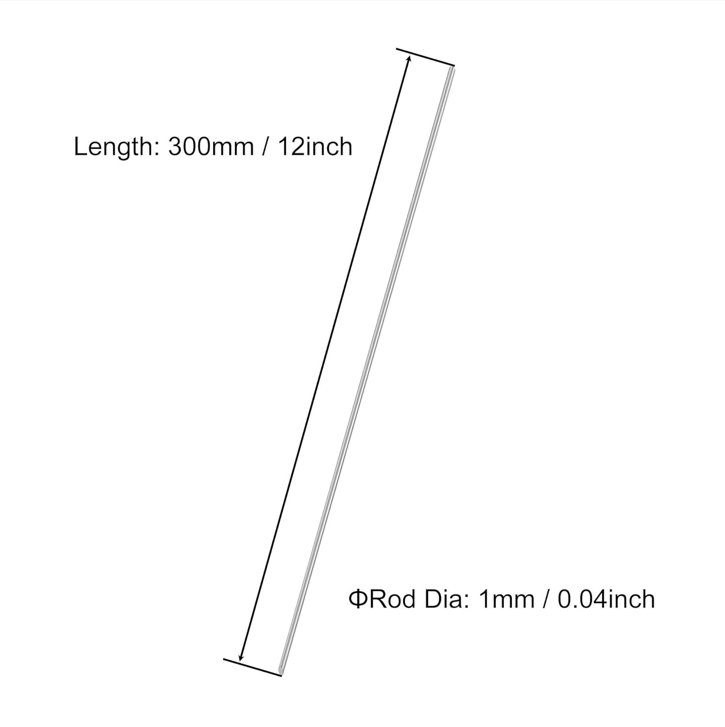 304 Stainless Steel Round Rods 1mm x 300mm – Durable Model Making Essentials